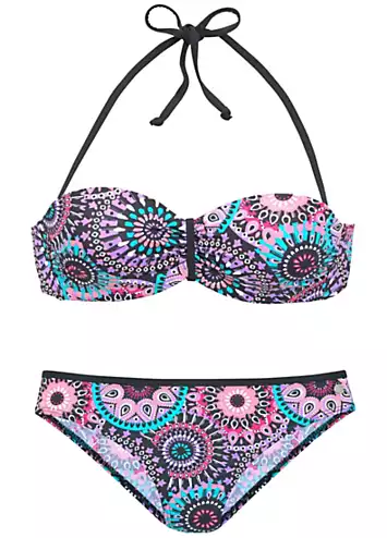 LASCANA Printed Underwired Bandeau Bikini Set | Grattan