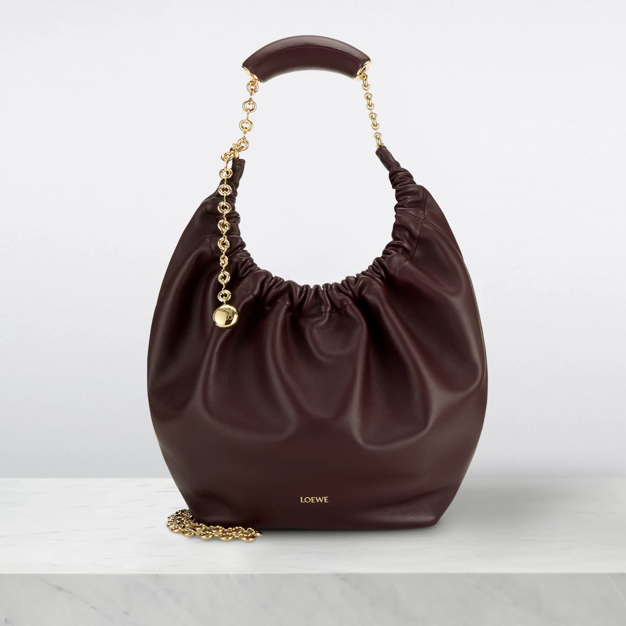 LOEWE Squeeze Medium Bag - Dark Burgundy