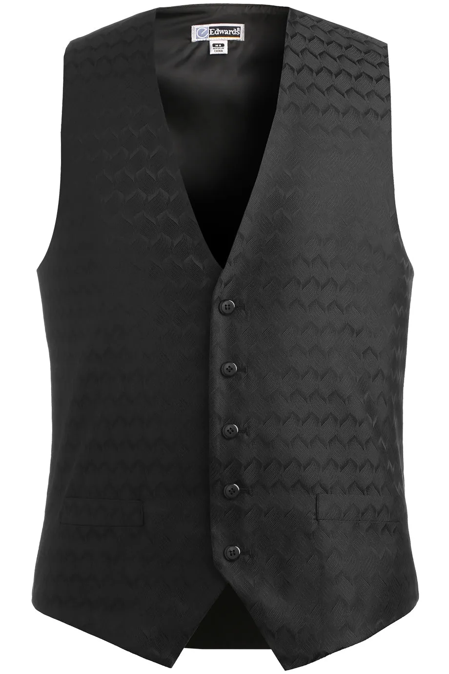 Men's Black Swirl Brocade Vest