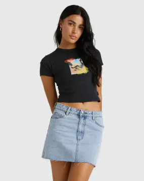 MID RISE DENIM SKIRT