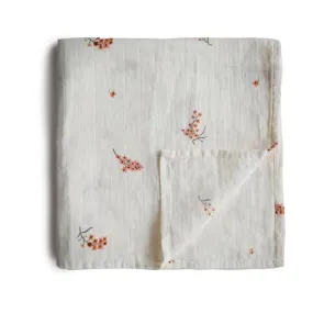 muslin swaddle blanket - flowers