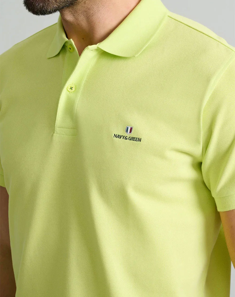 NAVY&GREEN POLO SHIRT-CUSTOM FIT