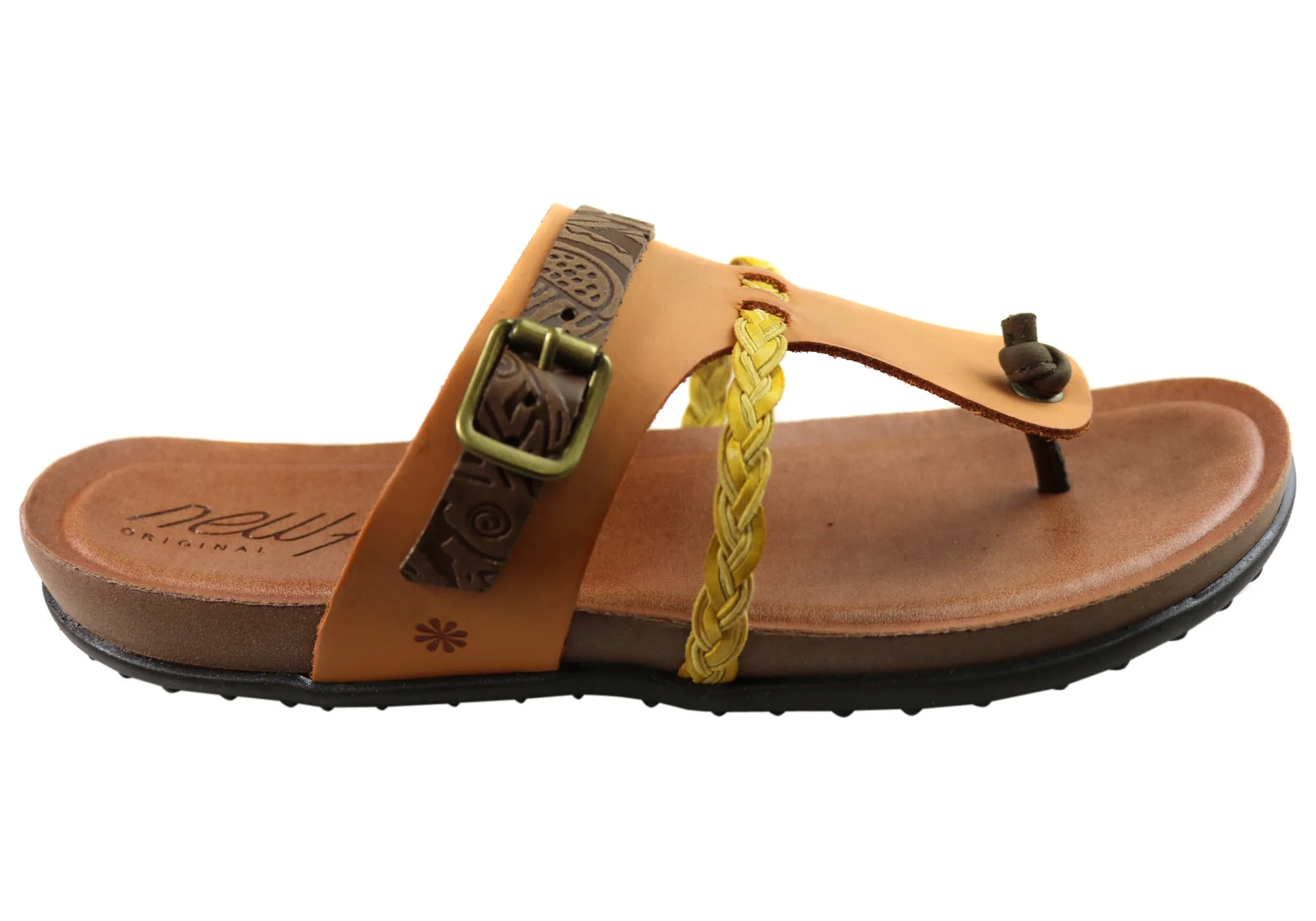 New Face Palms Womens Comfortable Leather Sandals Made In Brazil