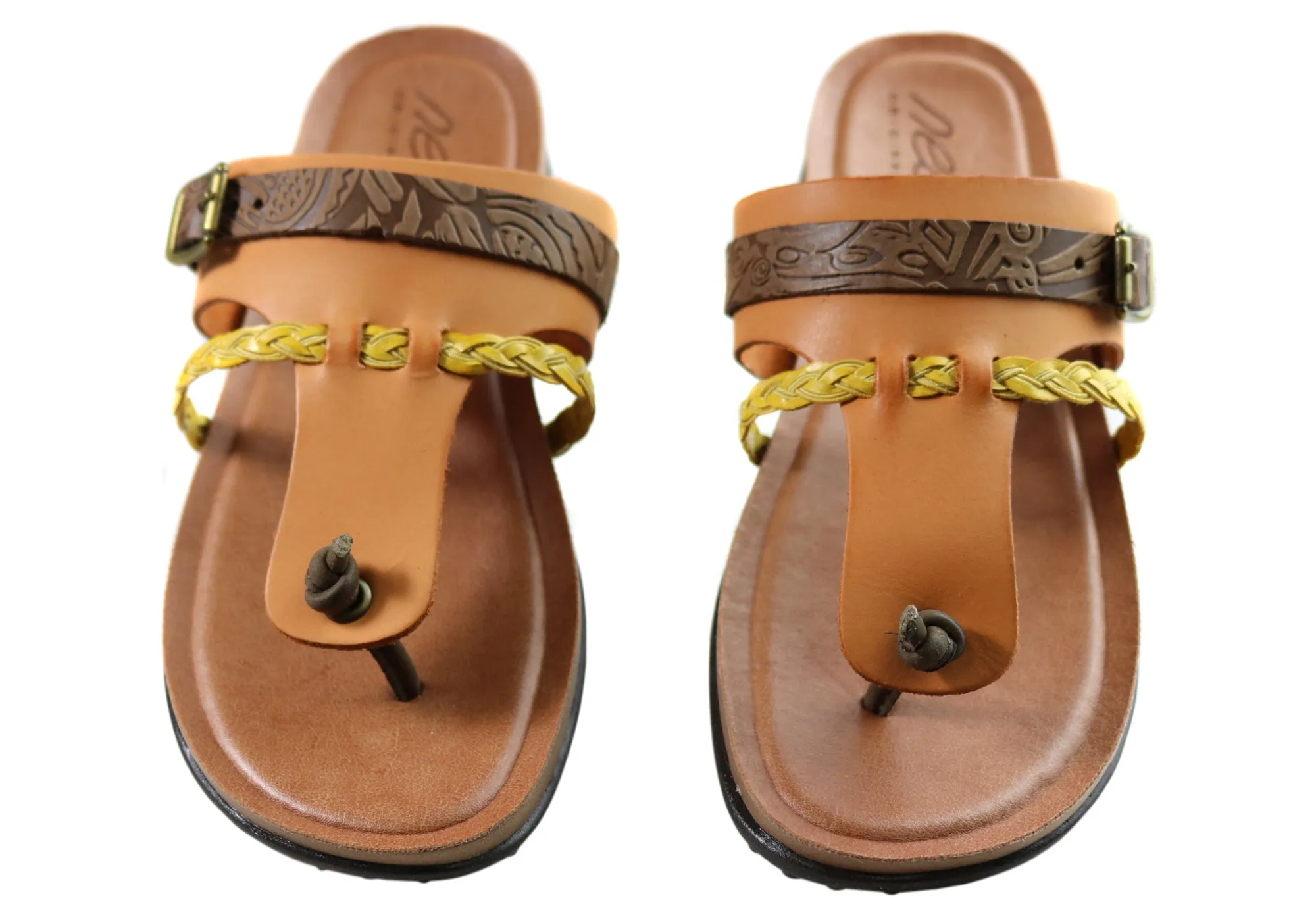 New Face Palms Womens Comfortable Leather Sandals Made In Brazil