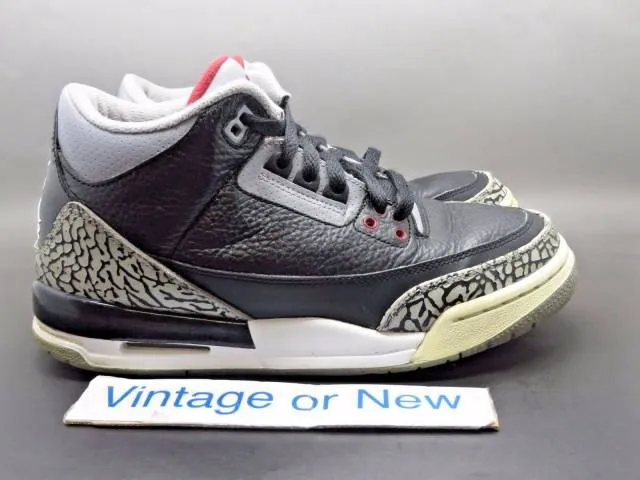 Nike Air Jordan III 3 Black Cement Retro GS 2011 sz 6Y