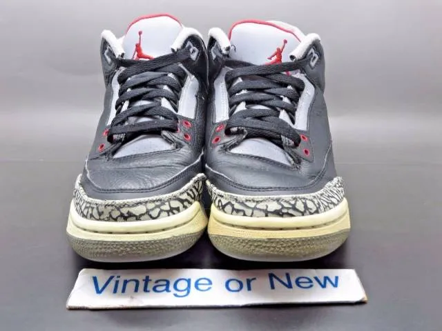 Nike Air Jordan III 3 Black Cement Retro GS 2011 sz 6Y