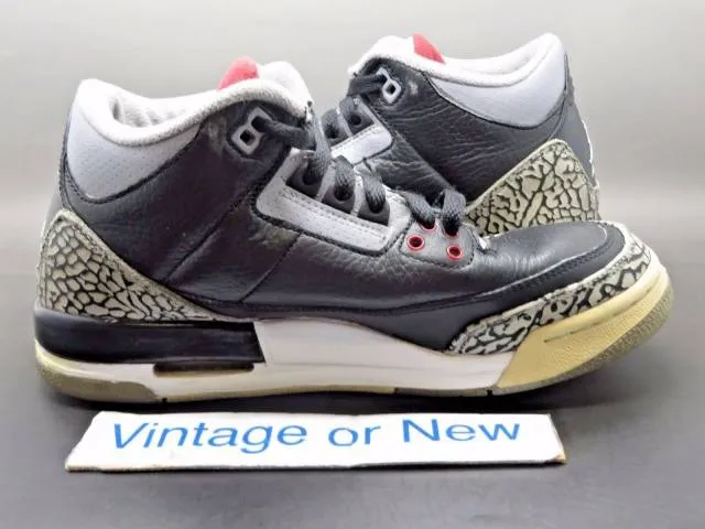 Nike Air Jordan III 3 Black Cement Retro GS 2011 sz 6Y