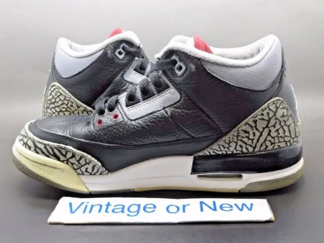 Nike Air Jordan III 3 Black Cement Retro GS 2011 sz 6Y