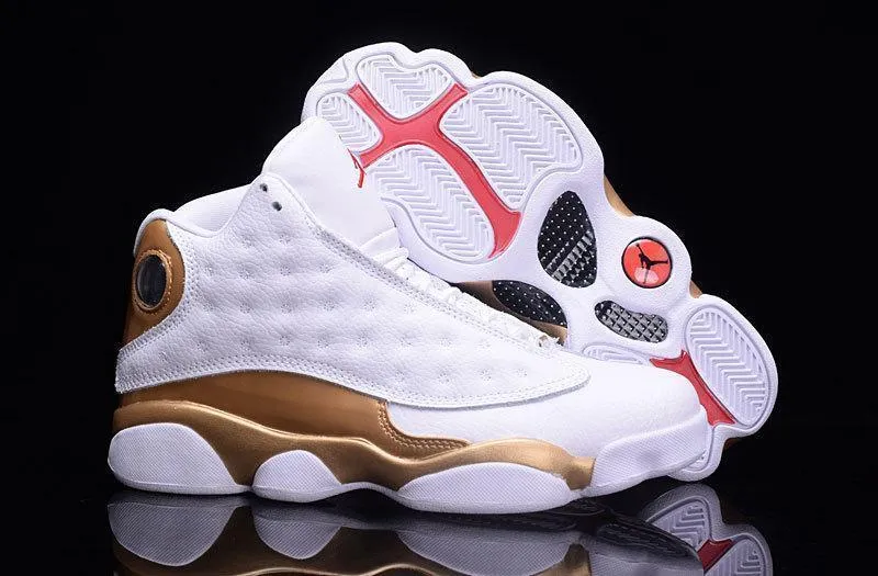 Nike Air Jordan Men 13 Retro White/Gold Basketball Men