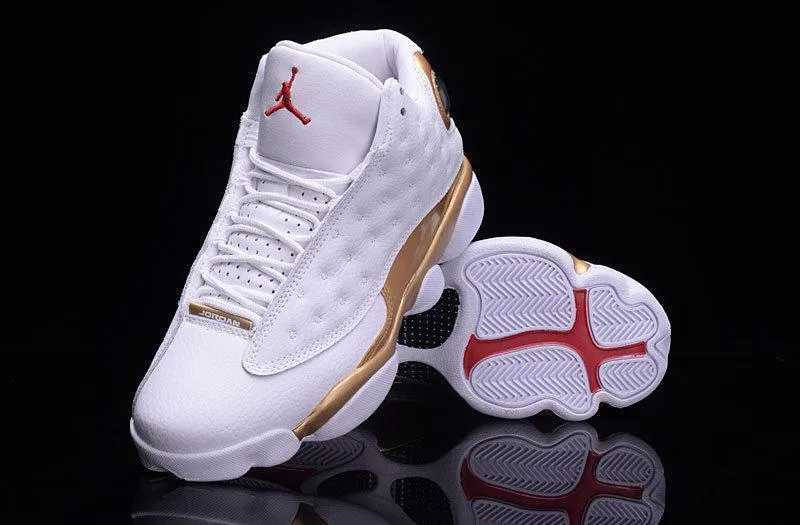 Nike Air Jordan Men 13 Retro White/Gold Basketball Men