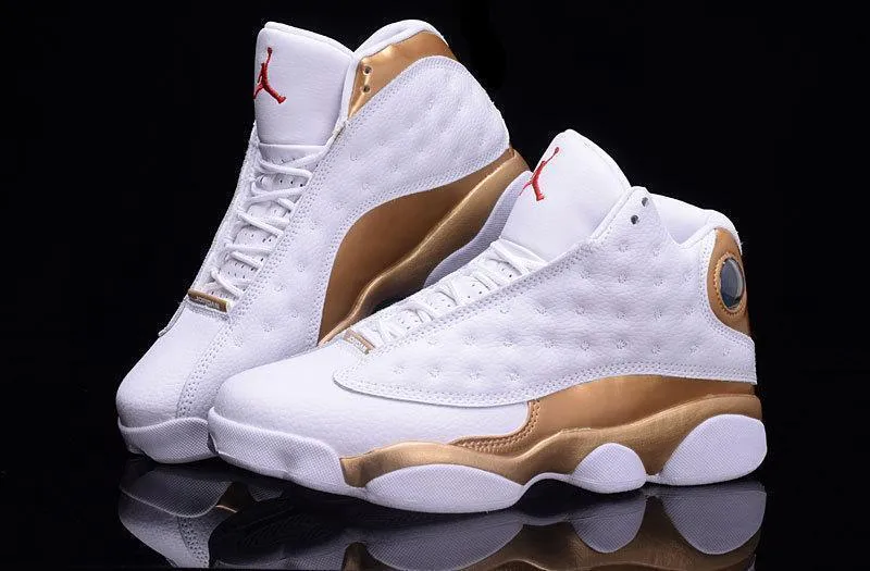 Nike Air Jordan Men 13 Retro White/Gold Basketball Men