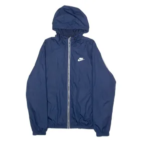 NIKE Mens Windbreaker Jacket Blue Hooded M