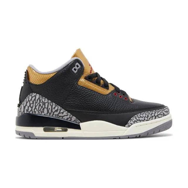 Nike Women's Air Jordan 3 Retro (Black Gold/ Black/ Fire...