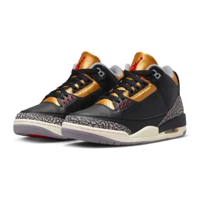 Nike Women's Air Jordan 3 Retro (Black Gold/ Black/ Fire...