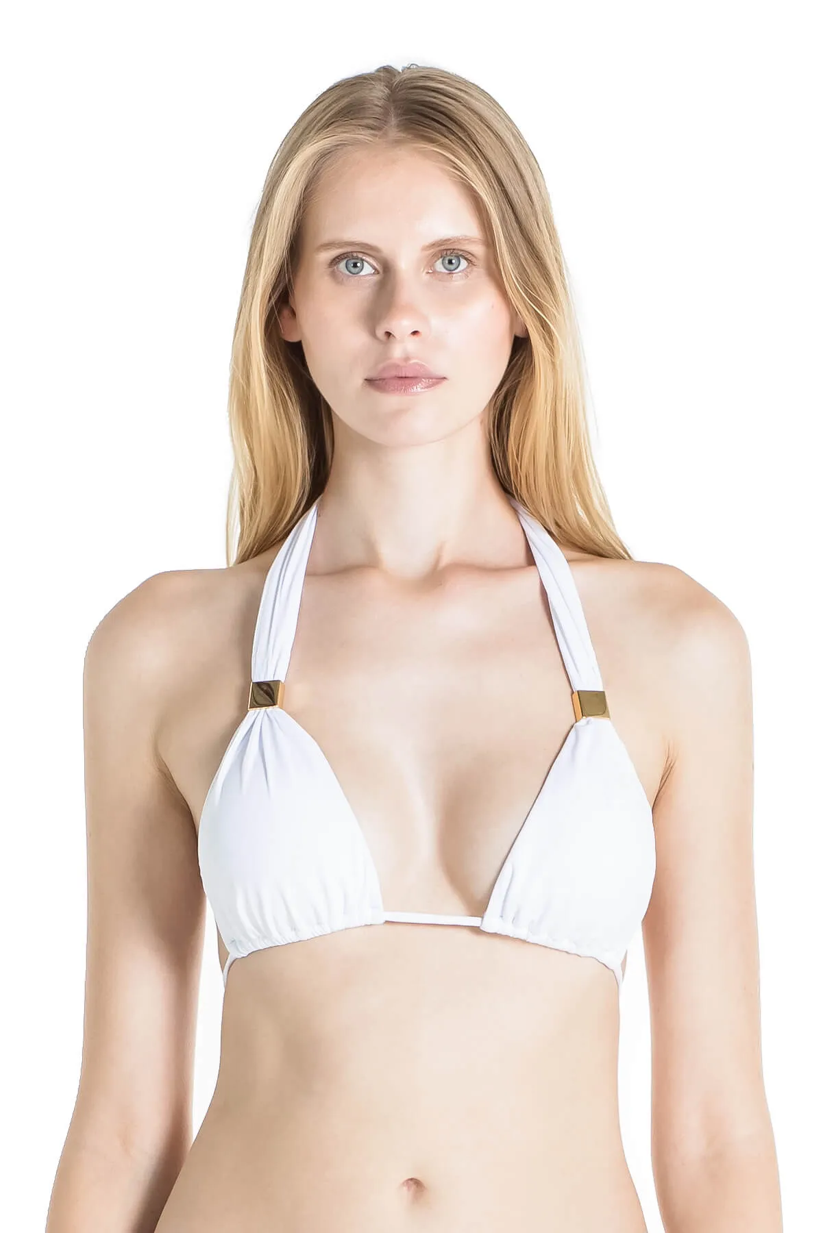 Nina Halter Bikini Top with Pads - White