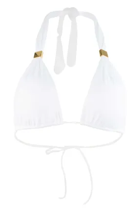 Nina Halter Bikini Top with Pads - White