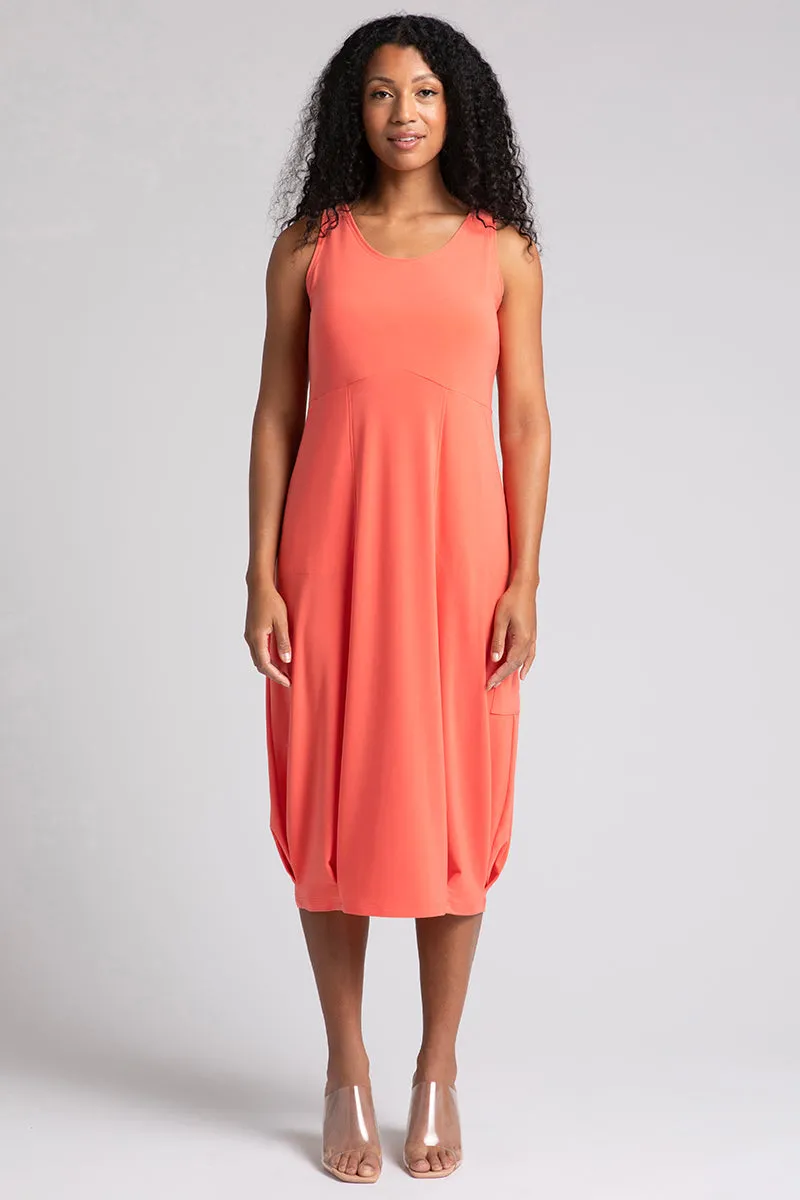 Nu Pleat Hem Tank Dress | Coral