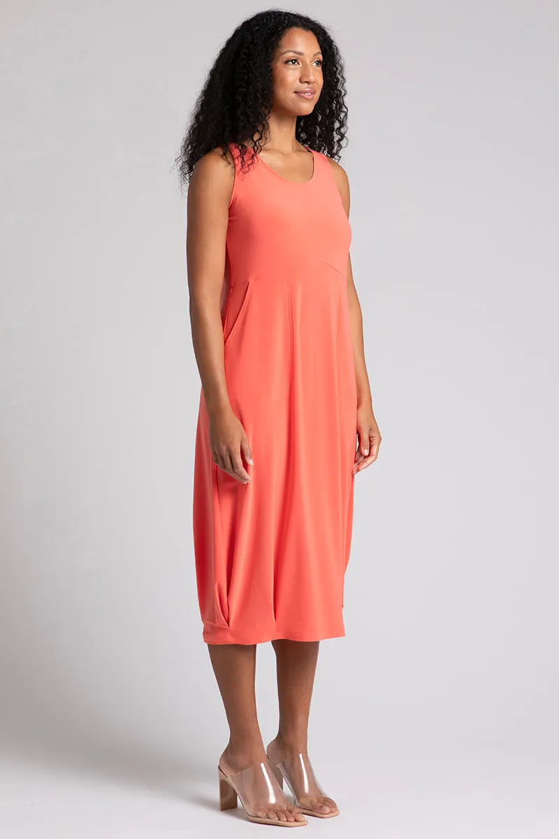 Nu Pleat Hem Tank Dress | Coral