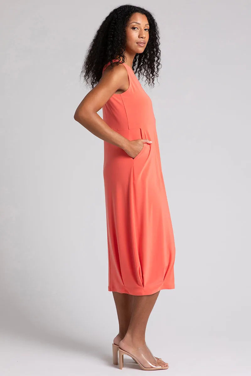 Nu Pleat Hem Tank Dress | Coral