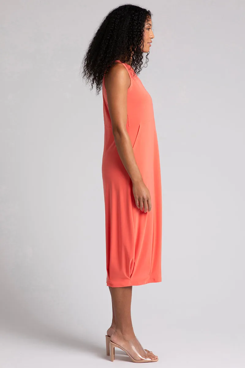 Nu Pleat Hem Tank Dress | Coral