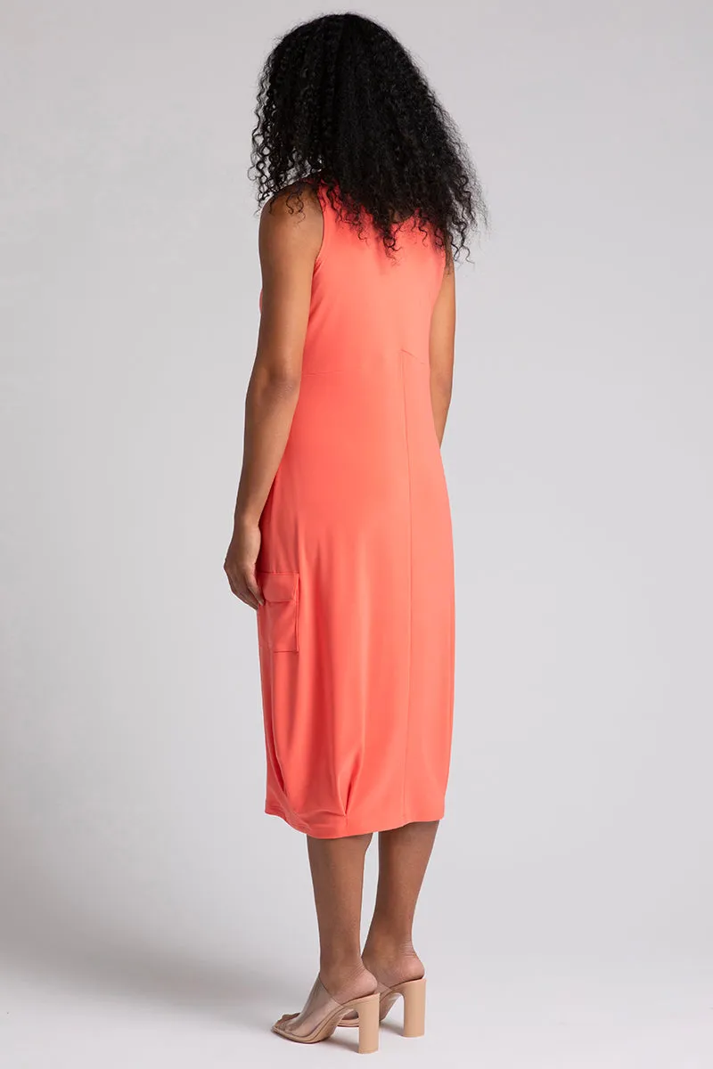 Nu Pleat Hem Tank Dress | Coral