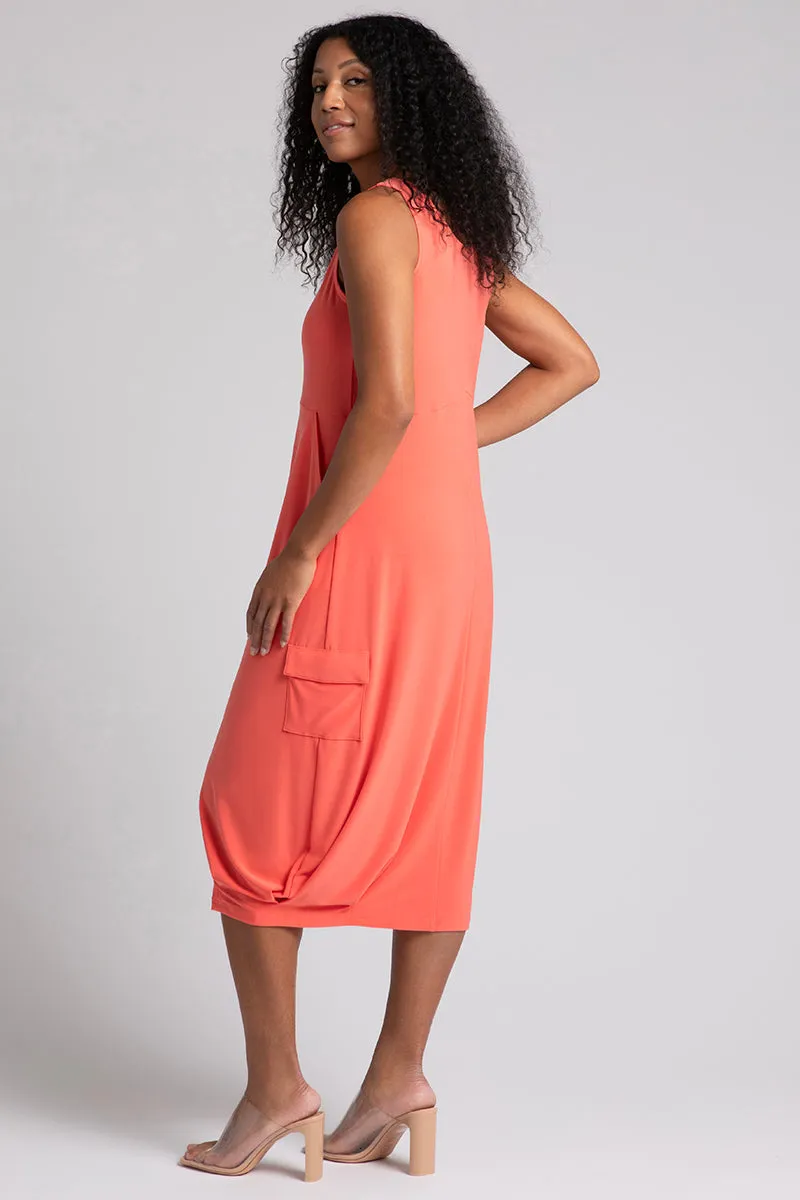 Nu Pleat Hem Tank Dress | Coral