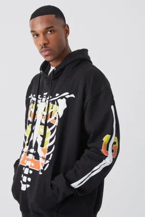 Oversized Skull Homme Graphic Hoodie | boohooMAN UK