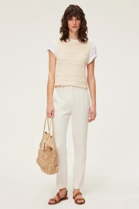 PabloJULIEN ECRU LINEN MIX TROUSERS