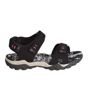 PDQ Womens/Ladies Toggle & Touch Fastening Sports Sandals (Black) - UTDF437