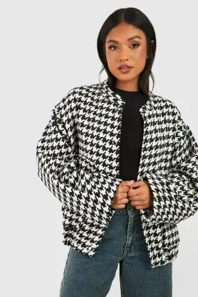 Petite Dogtooth Bomber Jacket