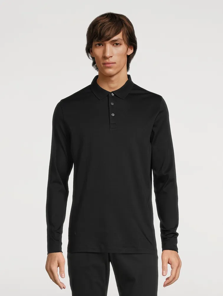 ROBERT BARAKETT Long-Sleeve Polo Shirt