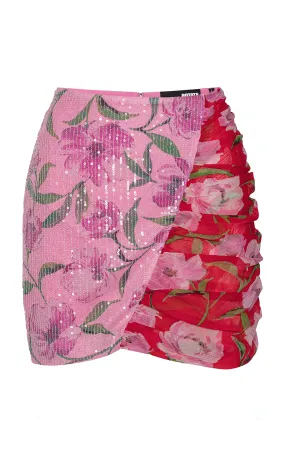 ROTATE Sequined Floral Mini Skirt