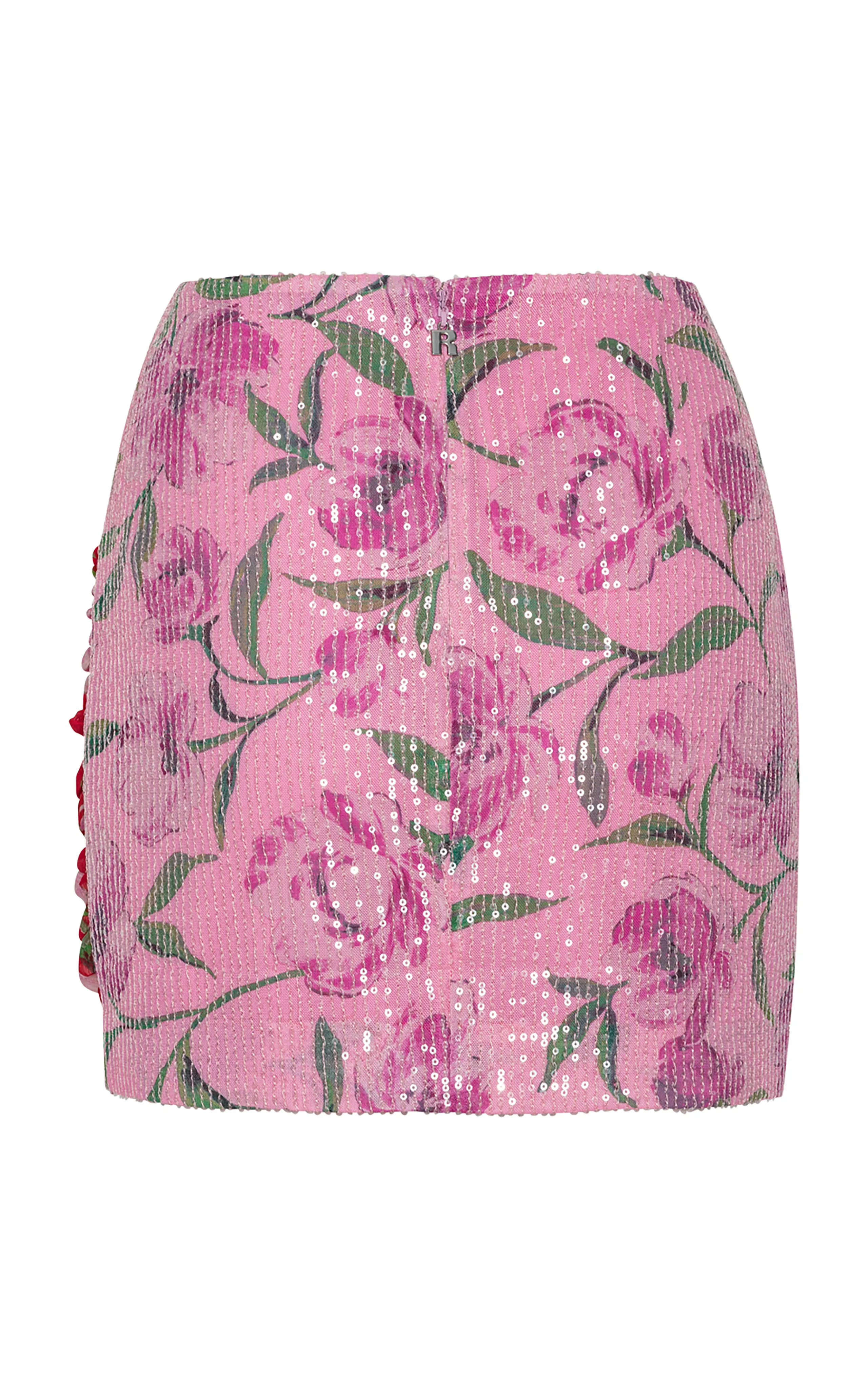 ROTATE Sequined Floral Mini Skirt