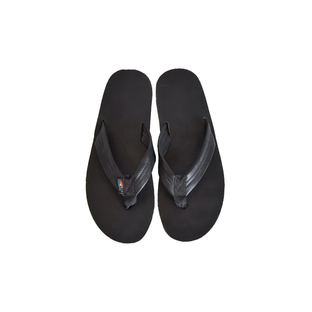 [SALE!] Rainbow Sandals Single Layer Premier Leather with Arch Support Mens - Black