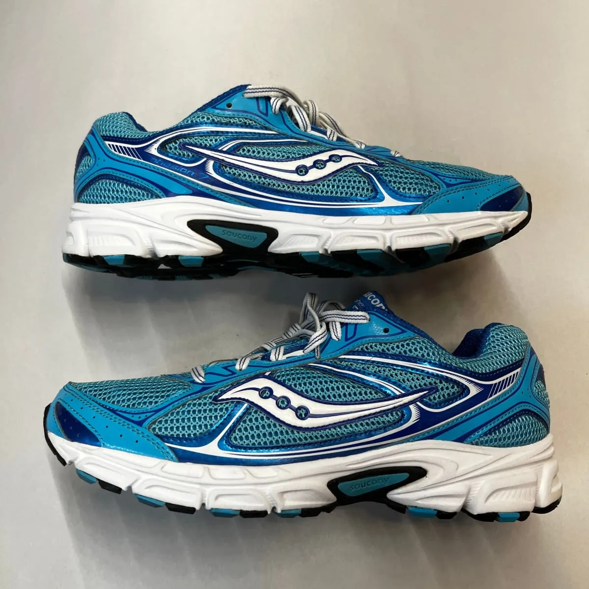 SAUCONY Women's Grid Cohesion 7 -Blue/White- Running Shoe Size 11M - Preowned