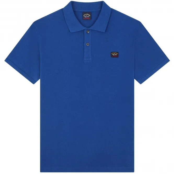 Short Sleeve Cotton Polo Shirt - Blue