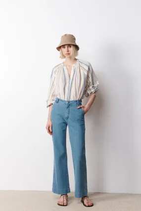 Stella Forest THERESA DENIM FLARED TROUSERS