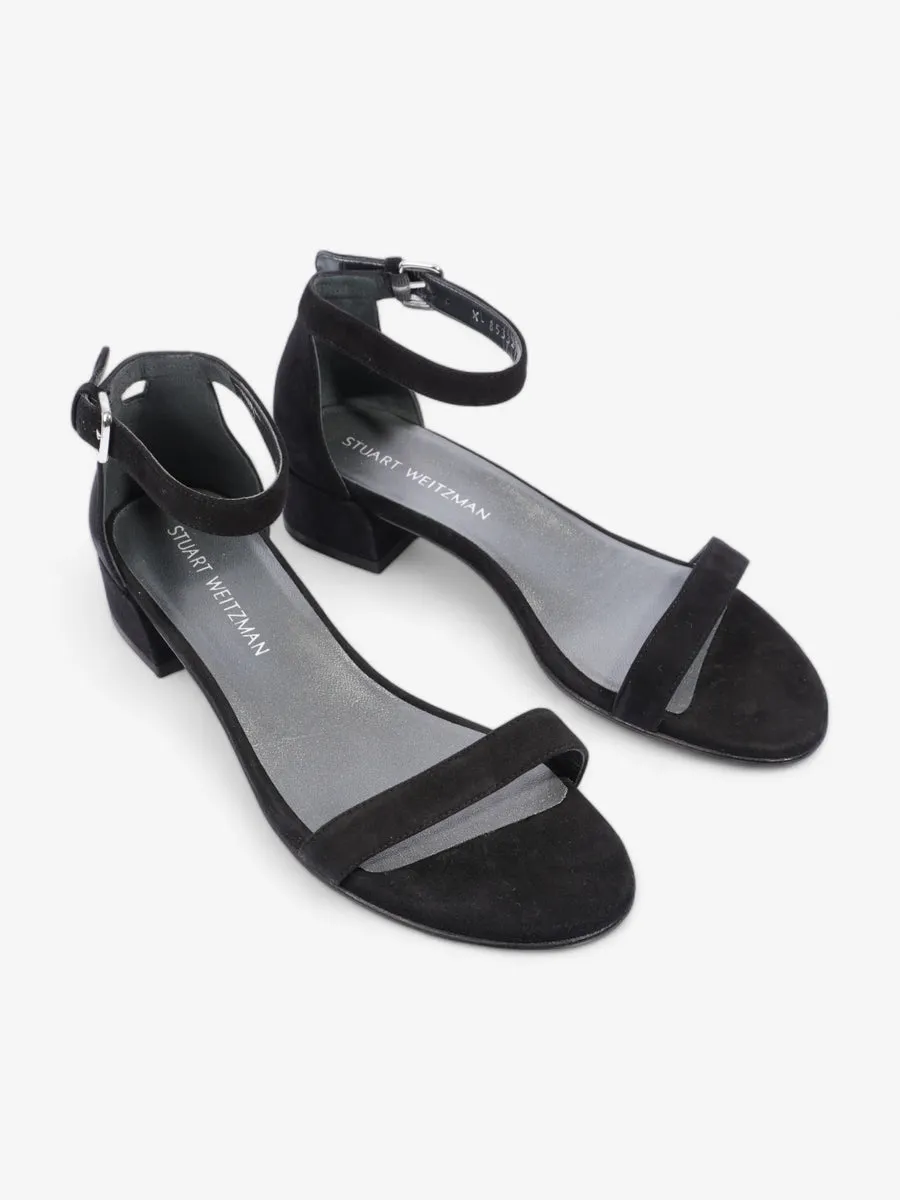 Stuart Weitzman Nudist June Sandals 35mm Black Suede EU 39 UK 6