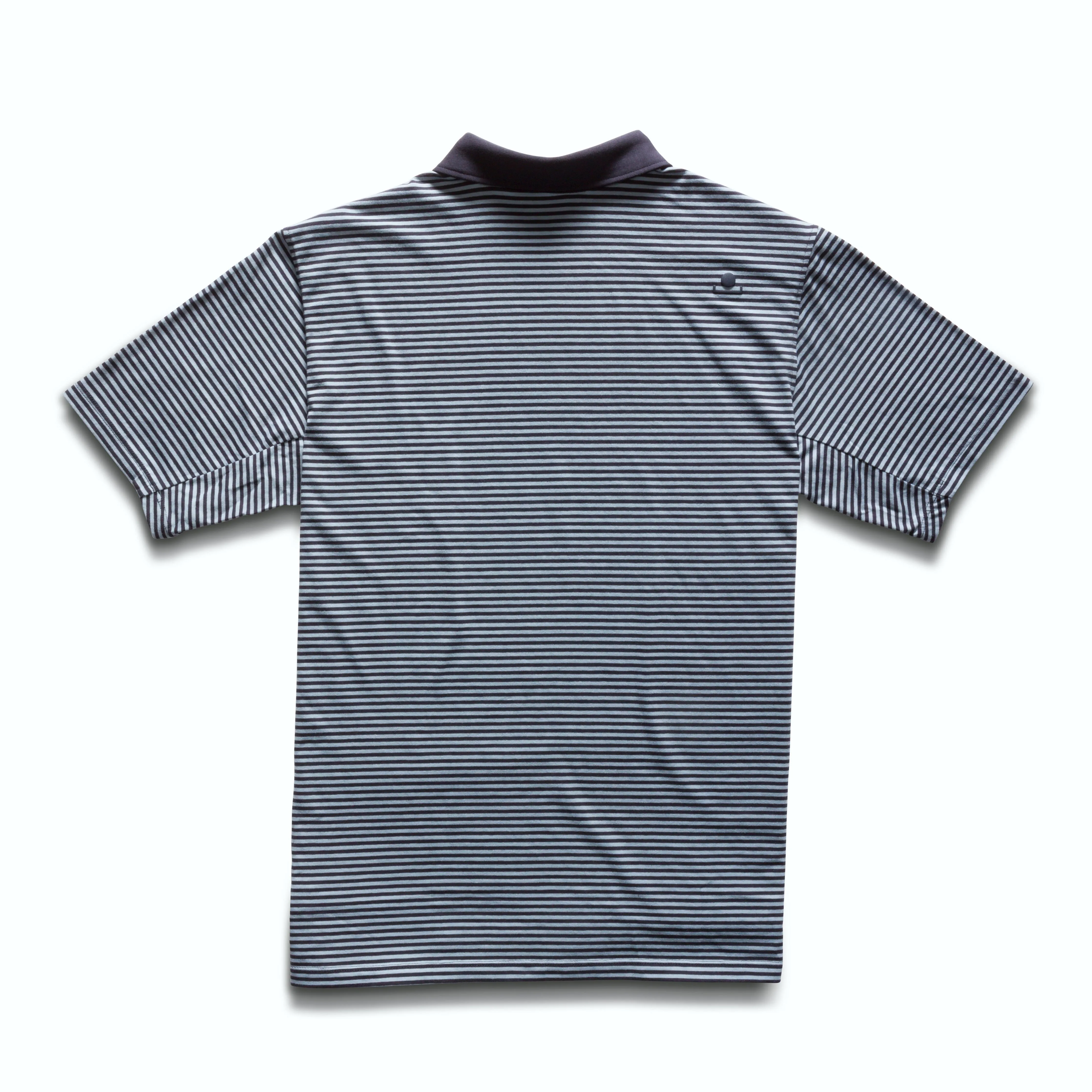 Taylor Microstripe Jersey Polo - Blue Graphite