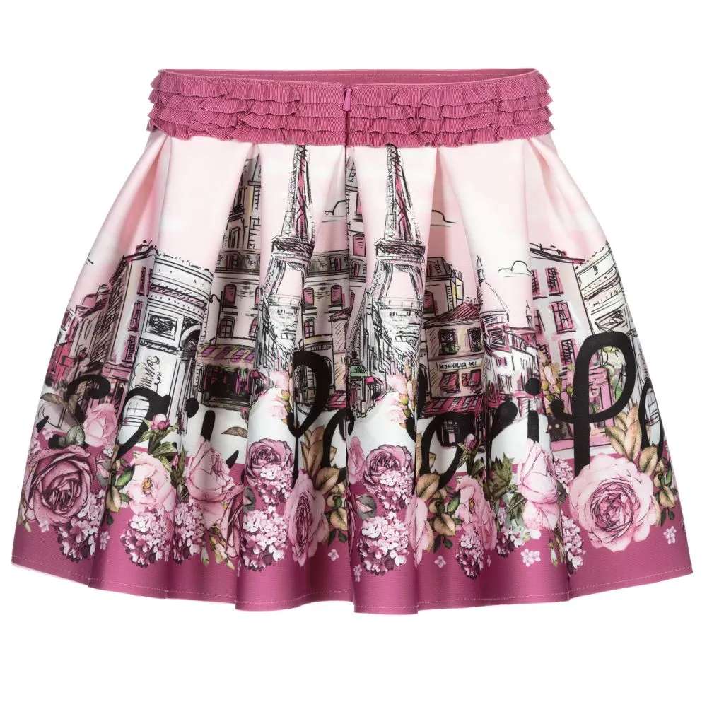 Teen Girls Pink Paris Skirt