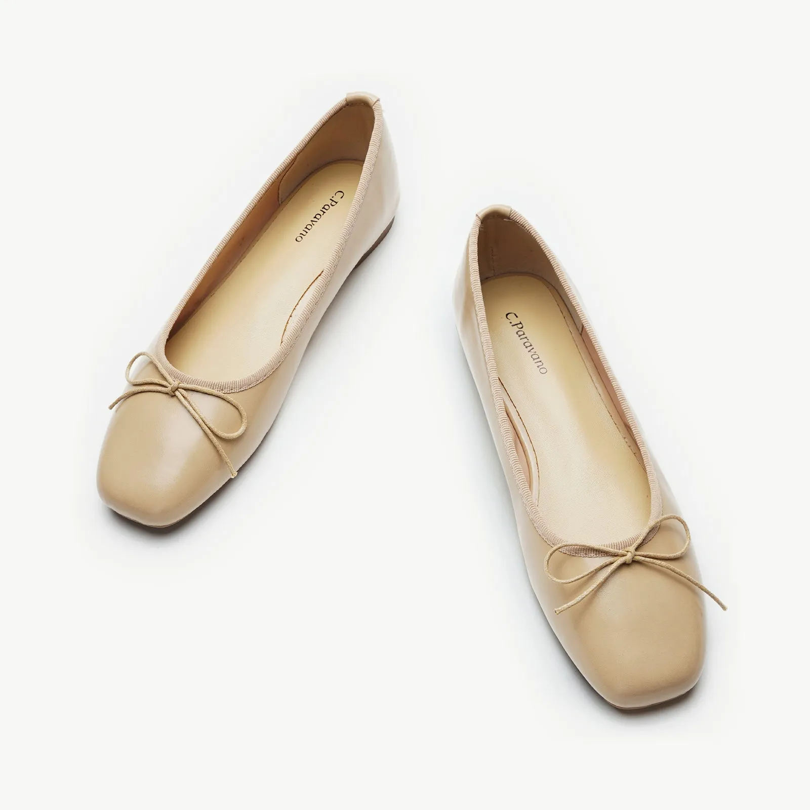 Tiny Bowknot Ballet Flats Beige