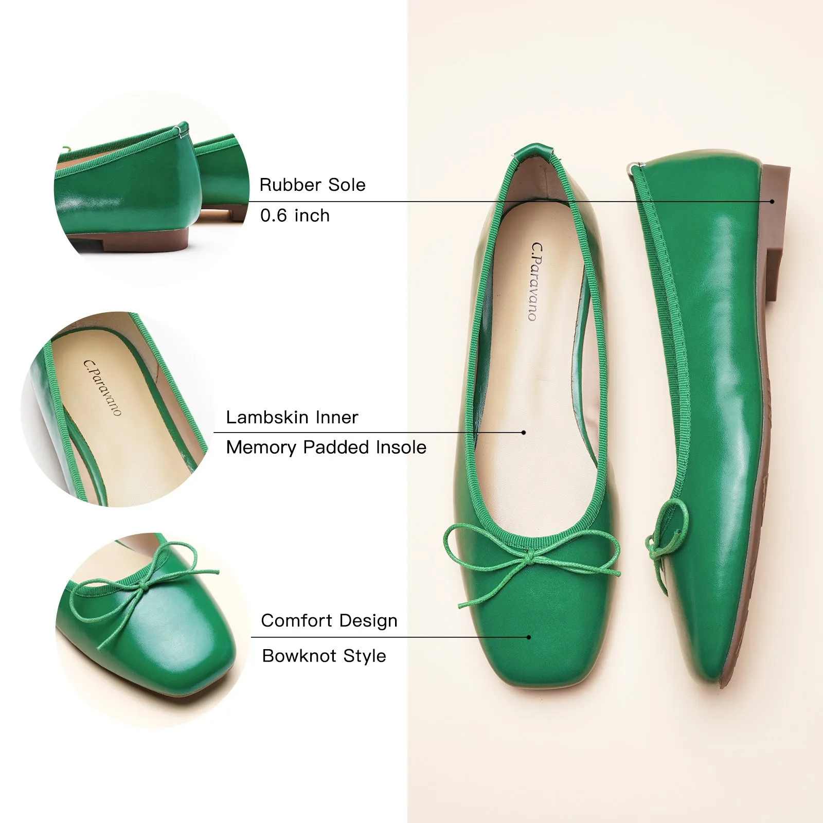 Tiny Bowknot Ballet Flats Green