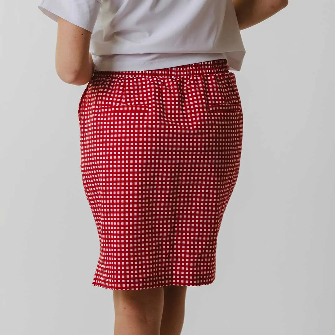 Utah Away Skirt, Red Gingham