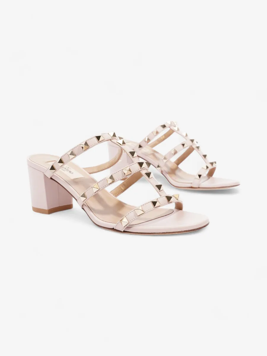 Valentino Rockstud Sandals 50 Pink / Gold Leather EU 37.5 UK 4.5