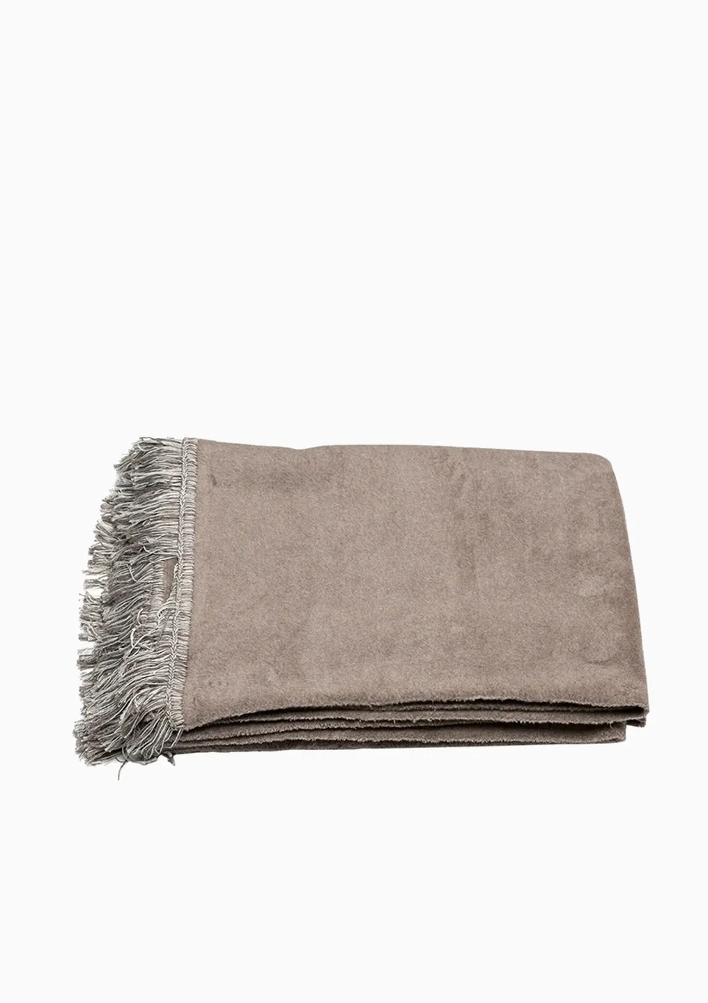 Vienna Blanket Solid With Fringes, Driftwood | 78.75