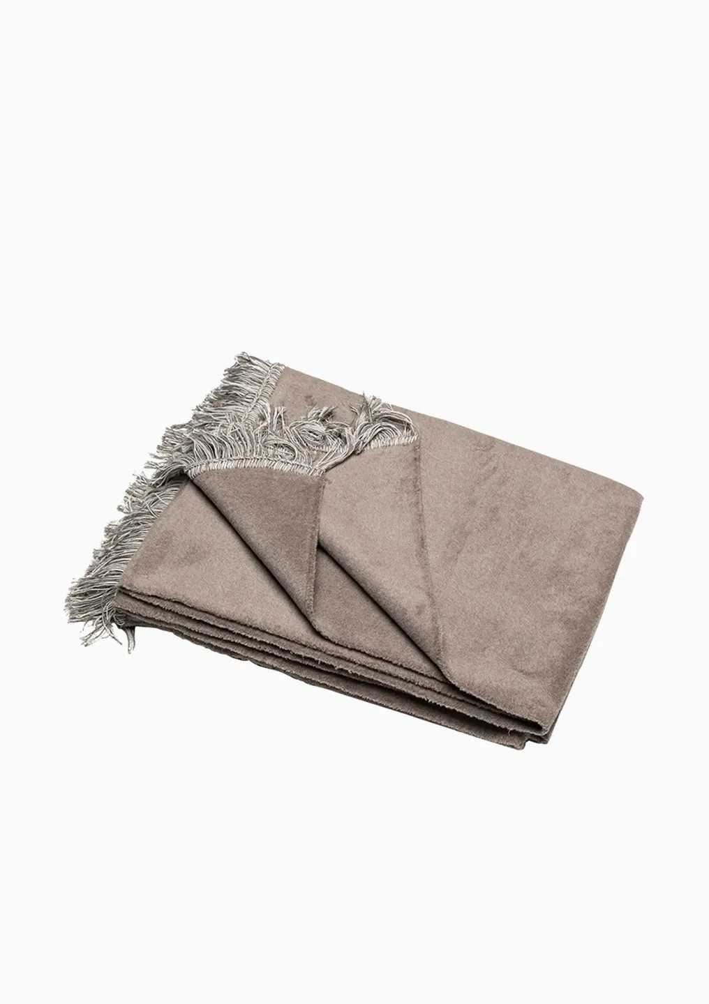 Vienna Blanket Solid With Fringes, Driftwood | 78.75