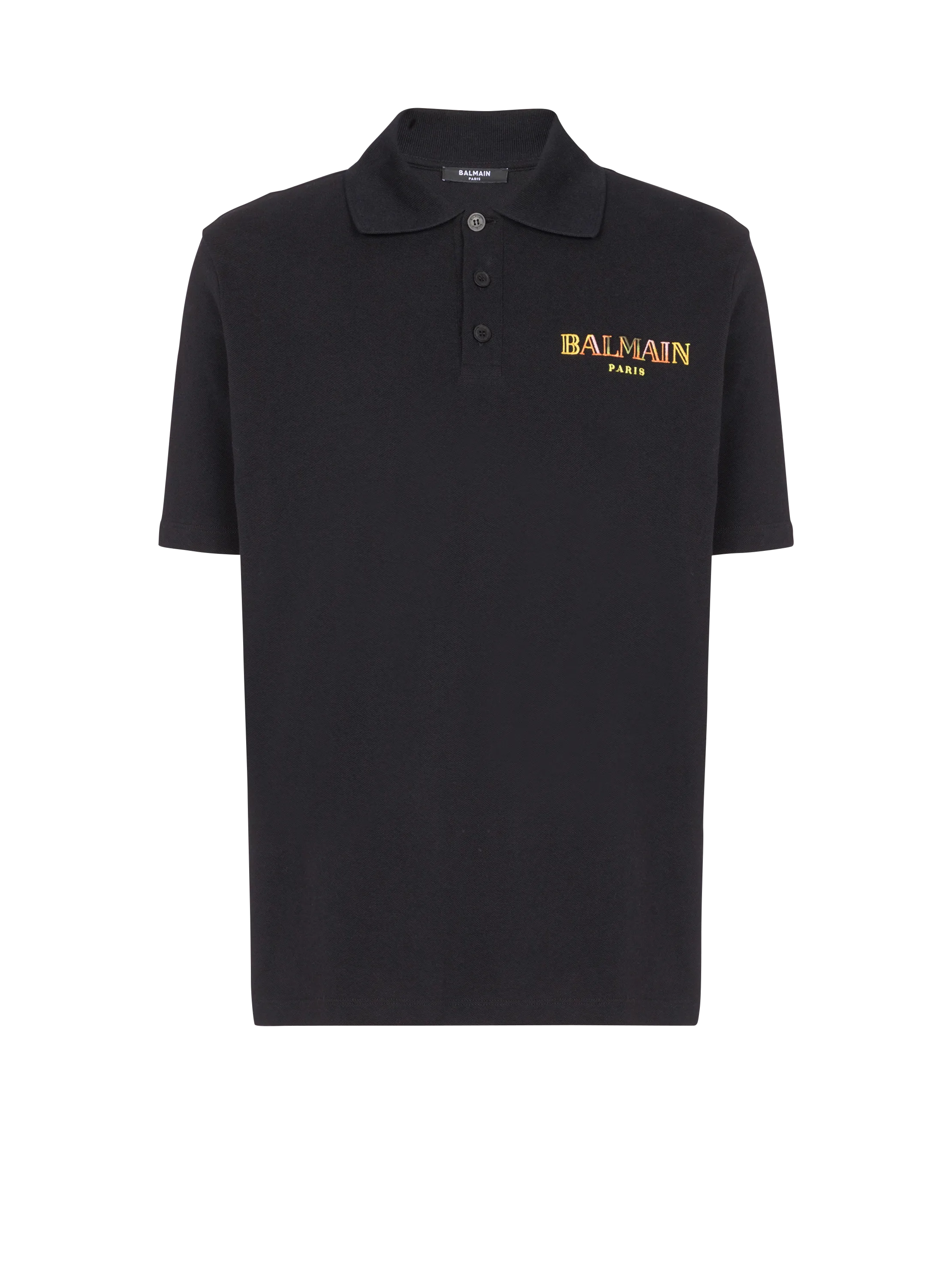 Vintage Balmain embroidered cotton polo shirt