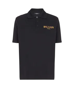 Vintage Balmain embroidered cotton polo shirt