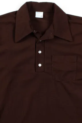 Vintage Brown Long Sleeve Polo Shirt