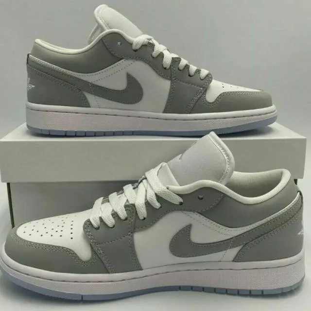 WMNS Nike Air Jordan 1 Low Wolf Grey 6-12 White Aluminum...